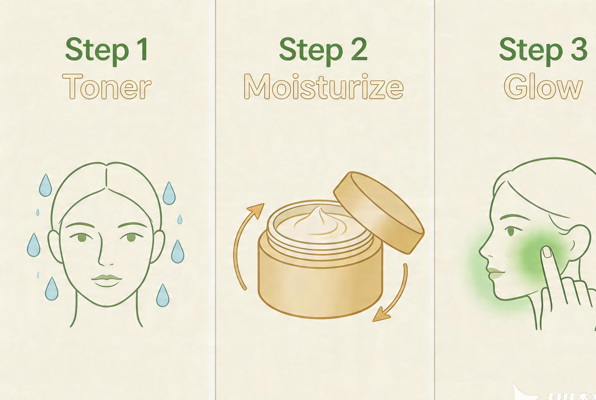 妆前护肤三步骤